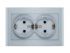 Розетка 2-м СП Бриллиант 16А IP20 с заземл. защ. шторки серебр. UNIVersal 7949797