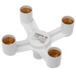 Разветвитель цокольный E27-4хE27 бел. Rexant 11-8862 Разветвитель цокольный E27-4хE27 бел. Rexant 11-8862