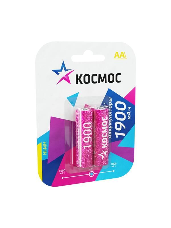 Аккумулятор AA/R6 NI-MN 1900мА.ч BP-2 (блист.2шт) Космос KOCR6NIMH(1900MAH)