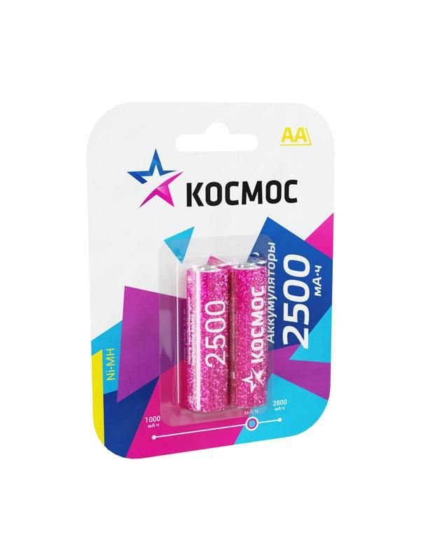 Аккумулятор AA/R6 NI-MN 2500мА.ч BP-2 (блист.2шт) Космос KOCR6NIMH2500MAH2BL