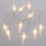 Гирлянда светодиодная "Сосульки" 1.5м 10LED тепл. бел. 0.1Вт IP20 провод прозр. ПВХ элементы питания 2хAA (не в компл.) Neon-Night 303-093