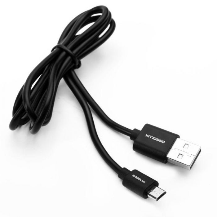 Кабель USB Micro USB 2А 1м зарядка + передача данных черн. (пакет) ERGOLUX 15088