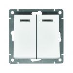 Выключатель 2-кл. СП Афина 10А IP20 с подсветкой механизм бел. Universal A0123 Выключатель 2-кл. СП Афина 10А IP20 с подсветкой механизм бел. Universal A0123