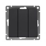 Выключатель 3-кл. СП Афина 10А IP20 механизм графит Universal A0043-Gr Выключатель 3-кл. СП Афина 10А IP20 механизм графит Universal A0043-Gr