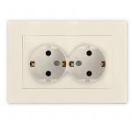 Розетка 2-м СП Афина 16А IP20 с заземл. в сборе сл. кость (ivory) Universal A0128-I Розетка 2-м СП Афина 16А IP20 с заземл. в сборе сл. кость (ivory) Universal A0128-I