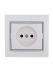 Розетка 1-м СП Mira 16А IP20 без заземл. с сер. вставкой керамика бел. LEZARD 701-0215-121