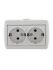 Розетка 2-м ОП Nata 16А IP20 с заземл. керамика бел. LEZARD 710-0200-127