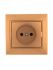 Розетка 1-м СП Mira 16А IP20 без заземл. со вставкой керамика зол. метал. LEZARD 701-1313-121