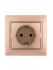 Розетка 1-м СП Mira 16А IP20 с заземл. со вставкой керамика свет. корич. перламутр. LEZARD 701-3131-122
