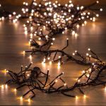 Гирлянда светодиодная "Кластер LED" 3м 288LED тепл. бел. 14Вт IP20 провод ПВХ темн. зел. Neon-Night 303-626