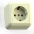 Розетка 1-м ОП Оптима РА16-376 16А IP20 с заземл. с монтаж. пластиной сл. кость Кунцево 8036