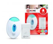 Звонок беспроводной полиф. ЗБ-3 32 мелодии 120м с подсветкой цифр. кодир. с кнопкой бел./голуб. IN HOME 4690612013312 Звонок беспроводной полиф. ЗБ-3 32 мелодии 120м с подсветкой цифр. кодир. с кнопкой бел./голуб. IN HOME 4690612013312