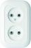 Розетка 2-м СП Валентина РС10-393 10А IP20 бел. Кунцево 5449