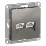 Розетка компьютерная 2-м AtlasDesign RJ45 кат.5E механизм сталь SE ATN000985 Розетка компьютерная 2-м AtlasDesign RJ45 кат.5E механизм сталь SE ATN000985