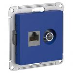 Розетка компьютерная + телевизионная 2-м AtlasDesign RJ45 кат.5E аквамарин SE ATN001189 Розетка компьютерная + телевизионная 2-м AtlasDesign RJ45 кат.5E аквамарин SE ATN001189