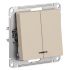 Выключатель 2-кл. AtlasDesign с подсветкой (сх.5а) 10AX мех. песочн. SE ATN001253