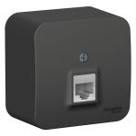 Розетка компьютерная 1-м ОП Blanca RJ45 кат.5E с изолир. пластиной антрацит SE BLNIA045006 Розетка компьютерная 1-м ОП Blanca RJ45 кат.5E с изолир. пластиной антрацит SE BLNIA045006