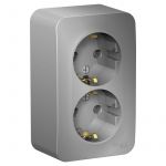 Розетка 2-м ОП Blanca 16А IP20 250В с заземл. без защ. шторок с изолир. пластиной алюм. SE BLNRA010213 Розетка 2-м ОП Blanca 16А IP20 250В с заземл. без защ. шторок с изолир. пластиной алюм. SE BLNRA010213