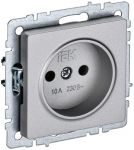 Розетка BRITE РС10-1-0-БрА 10А без заземл. без защ. шторок алюм. IEK BR-R10-10-K47 Розетка BRITE РС10-1-0-БрА 10А без заземл. без защ. шторок алюм. IEK BR-R10-10-K47