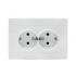 Розетка 2-м СП Валенсия 16А IP20 с заземл. защ. шторки бел. PROxima EKF EWR16-128-10
