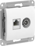Розетка компьютерная + телевизионная 2-м Glossa RJ45 кат.5E + TV механизм бел. SE GSL000189 Розетка компьютерная + телевизионная 2-м Glossa RJ45 кат.5E + TV механизм бел. SE GSL000189