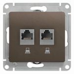 Розетка компьютерная 2-м Glossa RJ45 кат.5E механизм шоколад SE GSL000885KK Розетка компьютерная 2-м Glossa RJ45 кат.5E механизм шоколад SE GSL000885KK