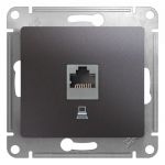 Розетка компьютерная 1-м Glossa RJ45 кат.5E механизм графит SE GSL001381K Розетка компьютерная 1-м Glossa RJ45 кат.5E механизм графит SE GSL001381K