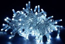 Гирлянда "Нить" 20м 200LED бел. IP44 провод прозр. 230В с контроллером 8 режимов IEK LGDU111-2-200-20-T-S-44