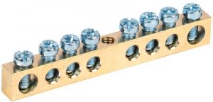 Шина PEN "земля-ноль" 6х9мм 8/1 (8групп/крепеж по центру) IEK YNN10-08-100 Шина PEN "земля-ноль" 6х9мм 8/1 (8групп/крепеж по центру) IEK YNN10-08-100