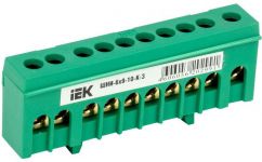 Шина PE "земля" в корп. изол. на DIN-рейку ШНИ-6х9-10-К-З IEK YNN10-69-10KD-K06 Шина PE "земля" в корп. изол. на DIN-рейку ШНИ-6х9-10-К-З IEK YNN10-69-10KD-K06