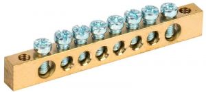 Шина PEN "земля-ноль" 6х9мм 8/2 (8групп/крепеж по краям) IEK YNN11-08-100 Шина PEN "земля-ноль" 6х9мм 8/2 (8групп/крепеж по краям) IEK YNN11-08-100